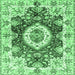 Square Machine Washable Abstract Emerald Green Modern Area Rugs, wshabs3293emgrn