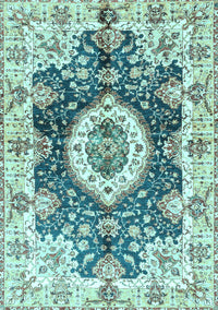 Abstract Light Blue Modern Rug, abs3293lblu