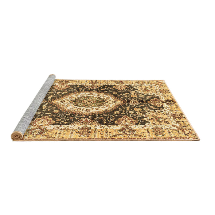 Sideview of Machine Washable Abstract Brown Modern Rug, wshabs3293brn