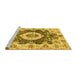 Sideview of Machine Washable Abstract Yellow Modern Rug, wshabs3293yw