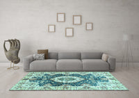 Machine Washable Abstract Light Blue Modern Rug, wshabs3293lblu