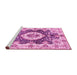 Sideview of Machine Washable Abstract Pink Modern Rug, wshabs3293pnk