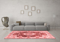 Machine Washable Abstract Red Modern Rug, wshabs3293red