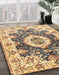 Abstract Mustard Yellow Modern Rug in Family Room, abs3293