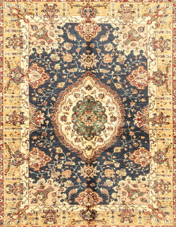 Abstract Mustard Yellow Modern Rug, abs3293