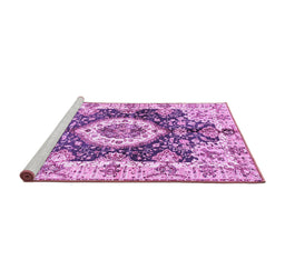 Sideview of Machine Washable Abstract Purple Modern Area Rugs, wshabs3293pur