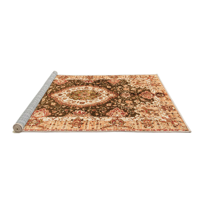 Sideview of Machine Washable Abstract Orange Modern Area Rugs, wshabs3293org