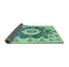 Sideview of Abstract Turquoise Modern Rug, abs3293turq