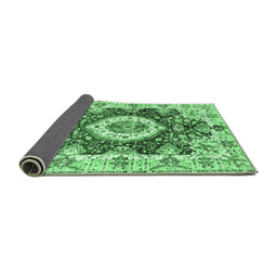 Sideview of Abstract Emerald Green Modern Rug, abs3293emgrn