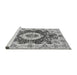 Sideview of Machine Washable Abstract Gray Modern Rug, wshabs3293gry