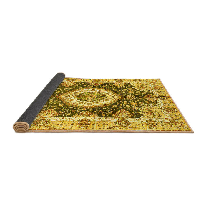 Sideview of Abstract Yellow Modern Rug, abs3293yw