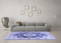 Machine Washable Abstract Blue Modern Rug, wshabs3293blu