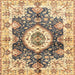 Square Abstract Mustard Yellow Modern Rug, abs3293