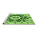 Sideview of Machine Washable Abstract Green Modern Area Rugs, wshabs3293grn