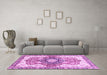 Machine Washable Abstract Purple Modern Area Rugs in a Living Room, wshabs3294pur