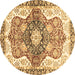 Round Machine Washable Abstract Brown Modern Rug, wshabs3294brn