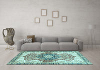 Machine Washable Abstract Light Blue Modern Rug, wshabs3294lblu