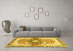 Machine Washable Abstract Yellow Modern Rug in a Living Room, wshabs3294yw