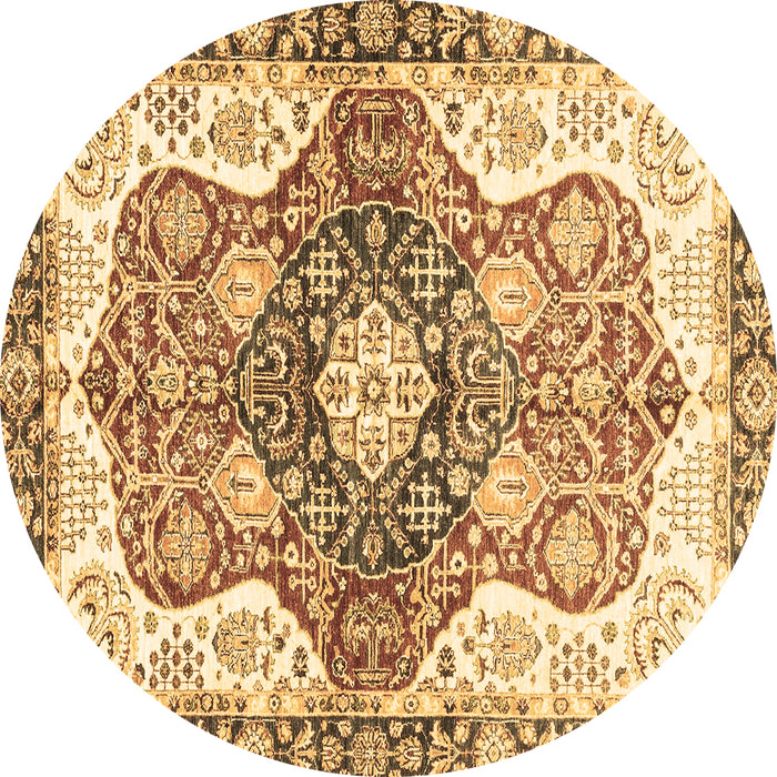 Round Abstract Brown Modern Rug, abs3294brn