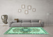 Machine Washable Abstract Turquoise Modern Area Rugs in a Living Room,, wshabs3294turq