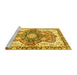 Sideview of Machine Washable Abstract Yellow Modern Rug, wshabs3294yw