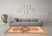 Machine Washable Abstract Orange Modern Area Rugs in a Living Room, wshabs3294org