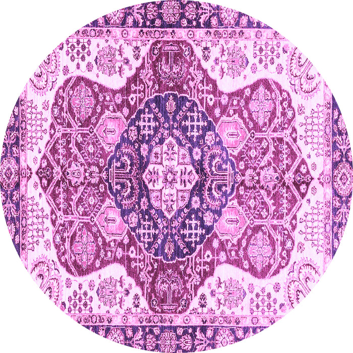 Round Machine Washable Abstract Purple Modern Area Rugs, wshabs3294pur