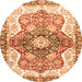 Round Abstract Orange Modern Rug, abs3294org