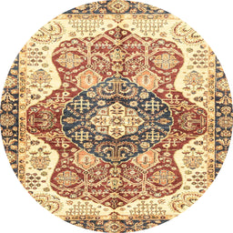 Round Machine Washable Abstract Red Rug, wshabs3294