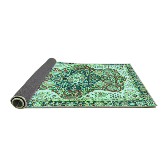 Sideview of Abstract Turquoise Modern Rug, abs3294turq