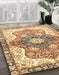 Machine Washable Abstract Red Rug in a Family Room, wshabs3294