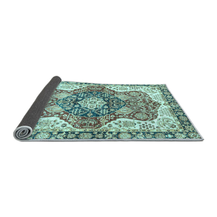 Sideview of Abstract Light Blue Modern Rug, abs3294lblu