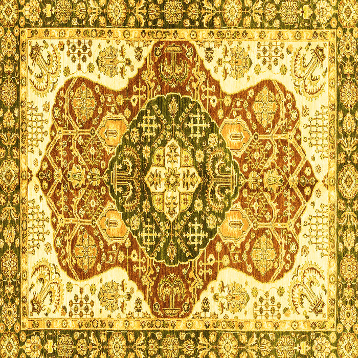 Square Abstract Yellow Modern Rug, abs3294yw