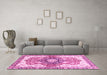 Machine Washable Abstract Pink Modern Rug in a Living Room, wshabs3294pnk