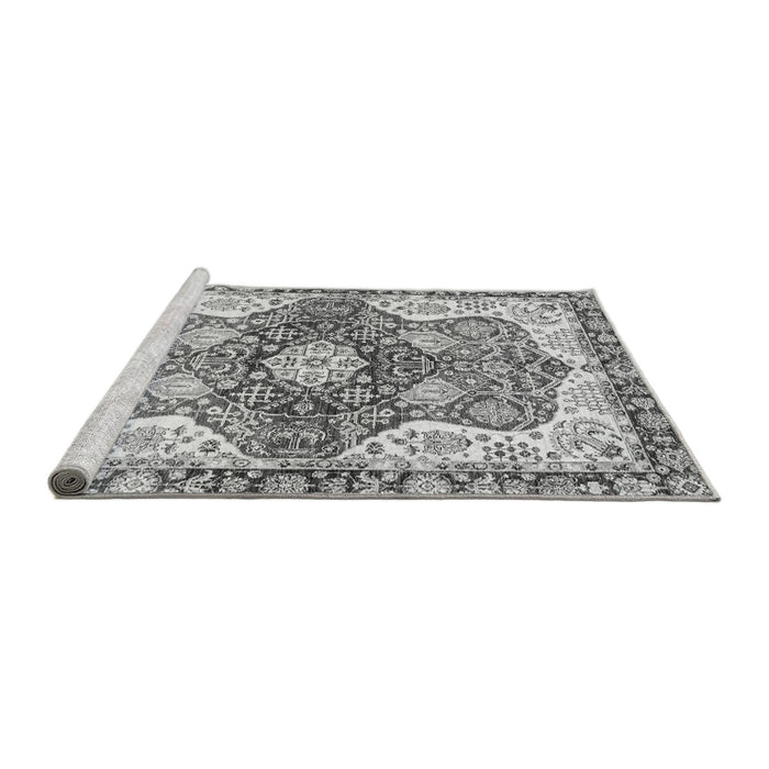 Sideview of Machine Washable Abstract Gray Modern Rug, wshabs3294gry