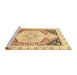 Sideview of Machine Washable Abstract Chocolate Brown Rug, wshabs3295