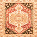 Square Machine Washable Abstract Orange Modern Area Rugs, wshabs3295org