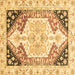 Square Abstract Brown Modern Rug, abs3295brn