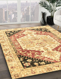 Abstract Chocolate Brown Modern Rug, abs3295