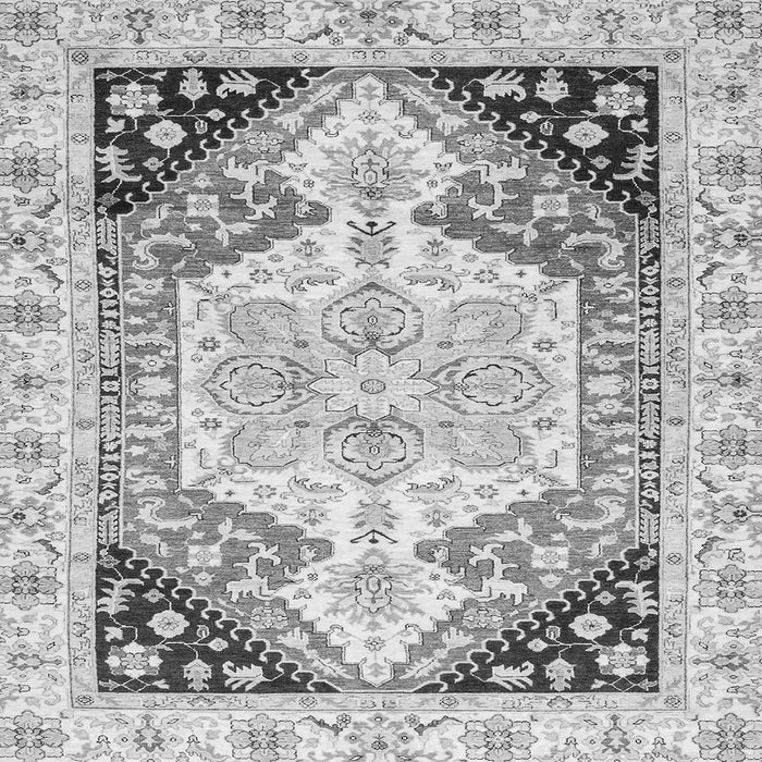 Square Abstract Gray Modern Rug, abs3295gry