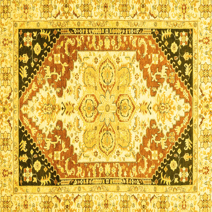 Square Abstract Yellow Modern Rug, abs3295yw