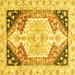 Square Abstract Yellow Modern Rug, abs3295yw