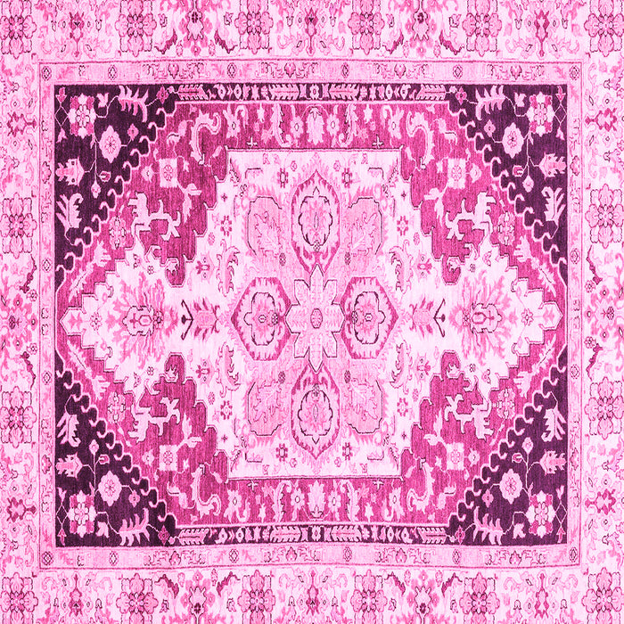 Square Machine Washable Abstract Pink Modern Rug, wshabs3295pnk