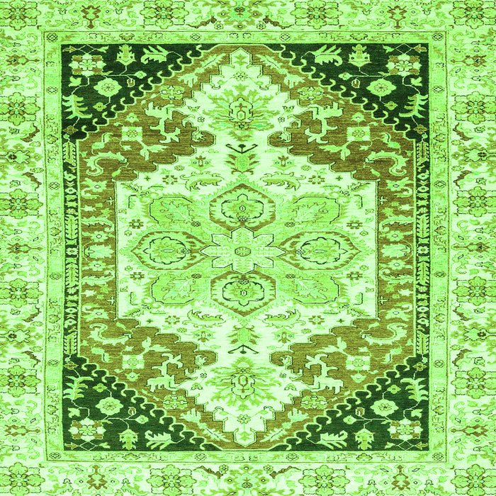 Square Abstract Green Modern Rug, abs3295grn