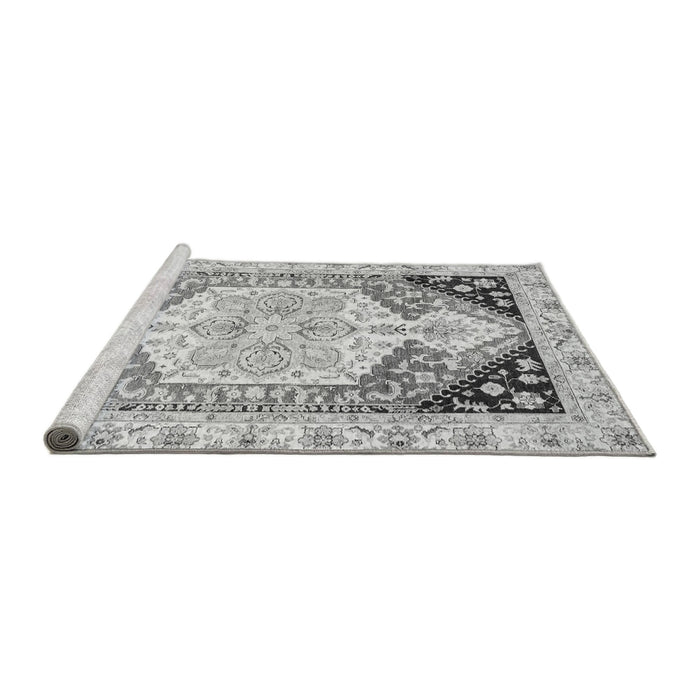 Sideview of Machine Washable Abstract Gray Modern Rug, wshabs3295gry