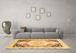 Machine Washable Abstract Brown Modern Rug in a Living Room,, wshabs3295brn