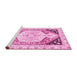 Sideview of Machine Washable Abstract Pink Modern Rug, wshabs3295pnk