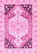 Machine Washable Abstract Pink Modern Rug, wshabs3295pnk