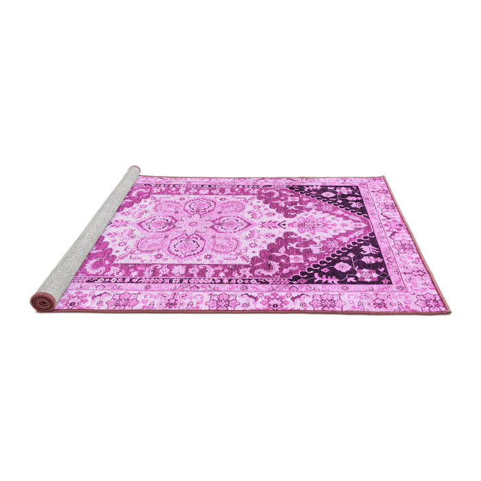 Sideview of Machine Washable Abstract Purple Modern Area Rugs, wshabs3295pur