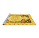 Sideview of Machine Washable Abstract Yellow Modern Rug, wshabs3295yw